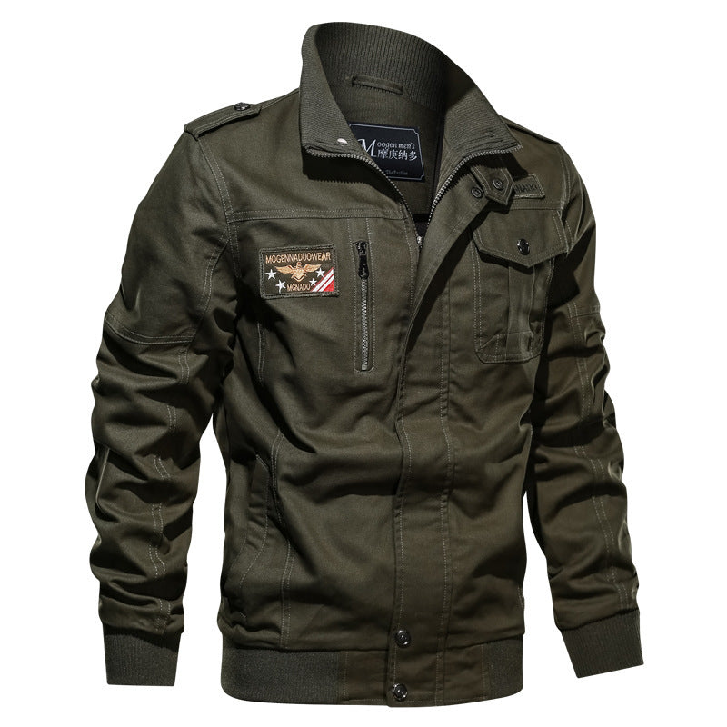 Herren Canvas-Fliegerblouson im Utility-Stil mit Epauletten und Zip-Brusttasche Nord Taschen