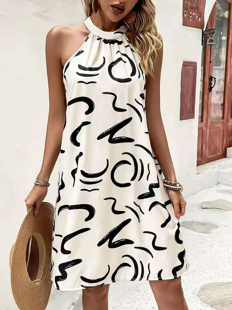 Damen Sommerkleid mit modernem Muster Nord Taschen