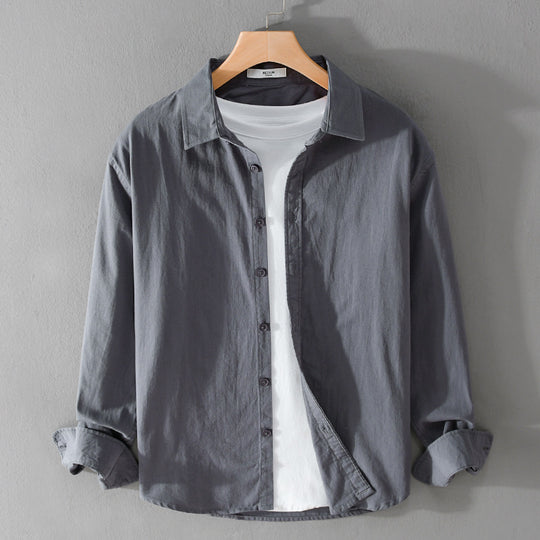 Herren Leichtes Layering-Hemd mit innenliegendem Jersey-Einsatz und entspanntem Schnitt Nord Taschen