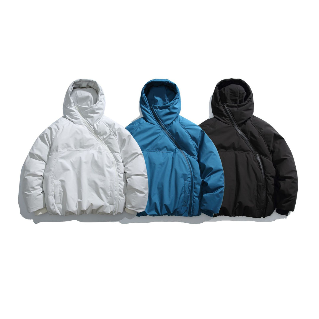 Unisex Kurz geschnittener asymmetrischer Steppparka mit Kapuze und Thermo‑Isolierung Nord Taschen