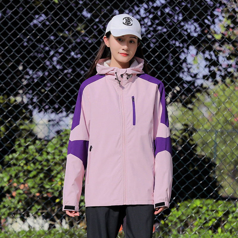 Herren Sportliche Softshell-Outdoorjacke mit Kapuze, Colorblock-Ärmel und wasserabweisender Membran Nord Taschen