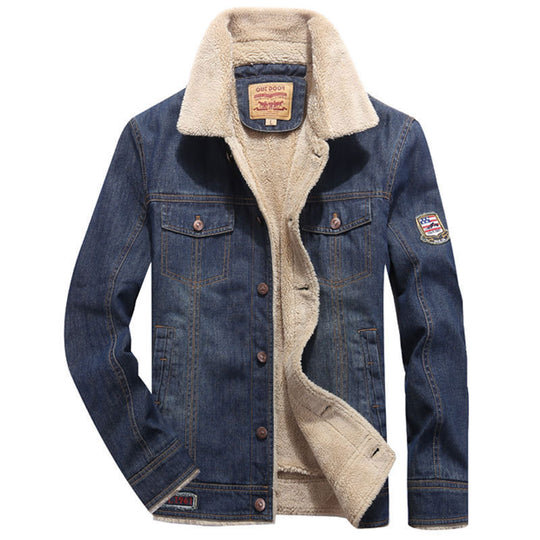 Herren Denim Jacke mit weichem Fleecefutter Nord Taschen