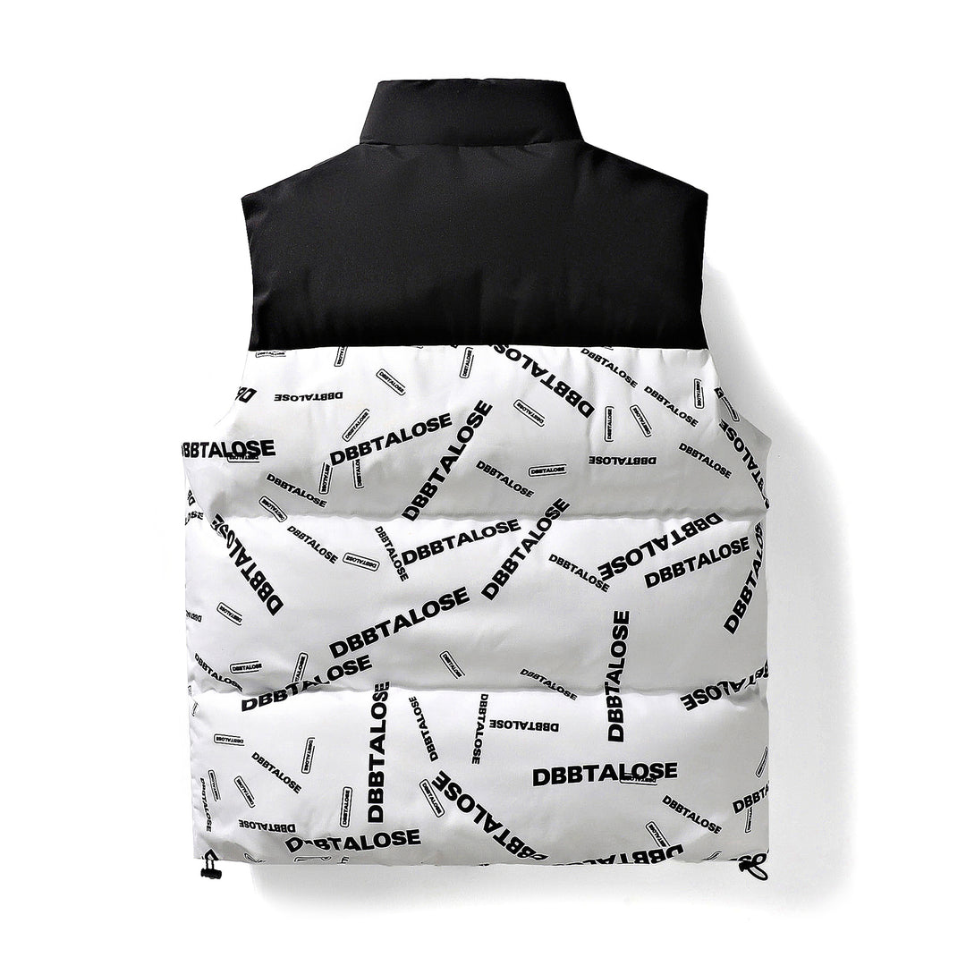 Herren Gesteppte Weste mit hohem Stehkragen, Allover-Logoaufdruck & Kordelzug Nord Taschen