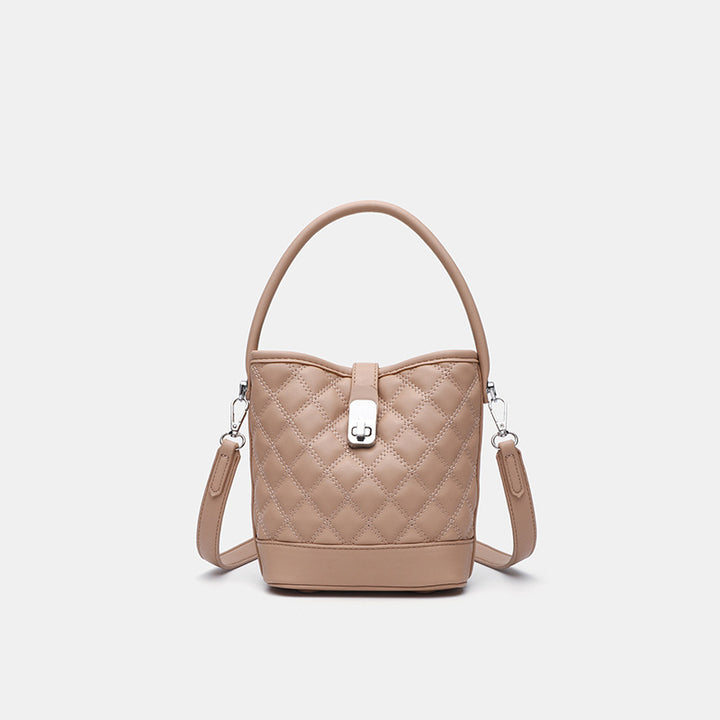 Damen Schultertasche mit quadratischem Korpus und glänzendem Steppmuster Nord Taschen