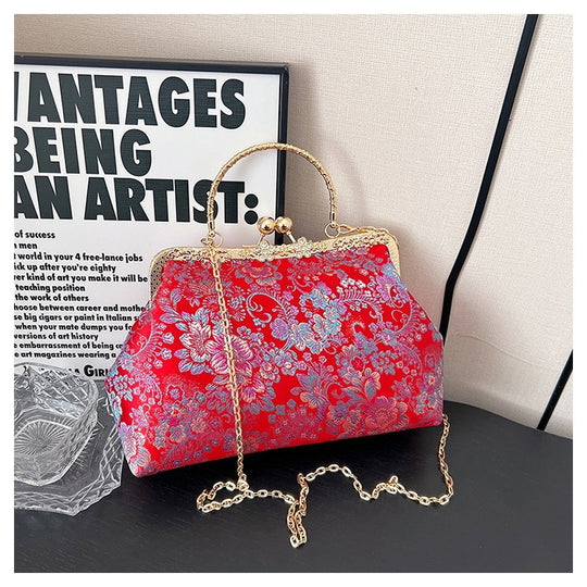 Damen Vintage-Tasche mit floralem Design und Kettenriemen Nord Taschen