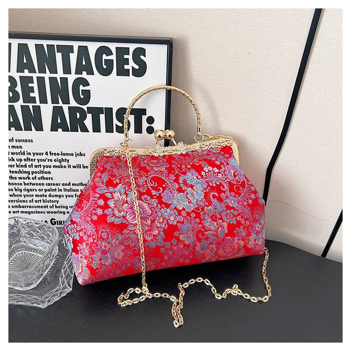 Damen Vintage-Tasche mit floralem Design und Kettenriemen Nord Taschen