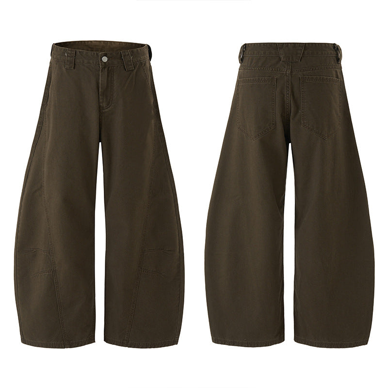 Herren Baggy-Palazzo-Hose aus schwerem Baumwoll-Canvas mit verstärkten Knieeinsätzen Nord Taschen