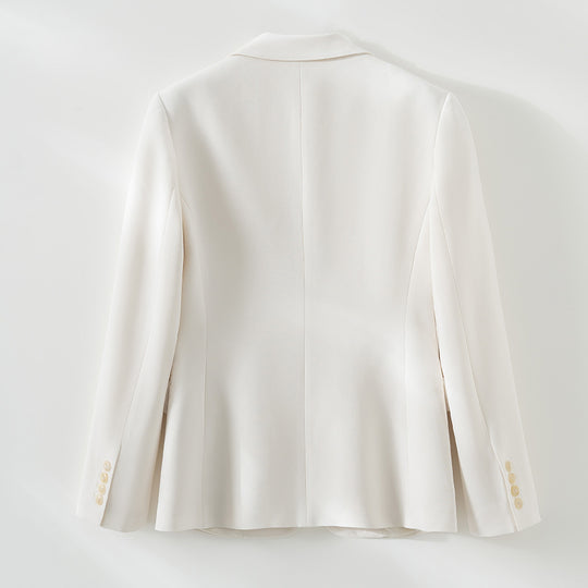 Damen taillierter Ein-Knopf-Blazer mit Reverskragen und Pattentaschen Nord Taschen