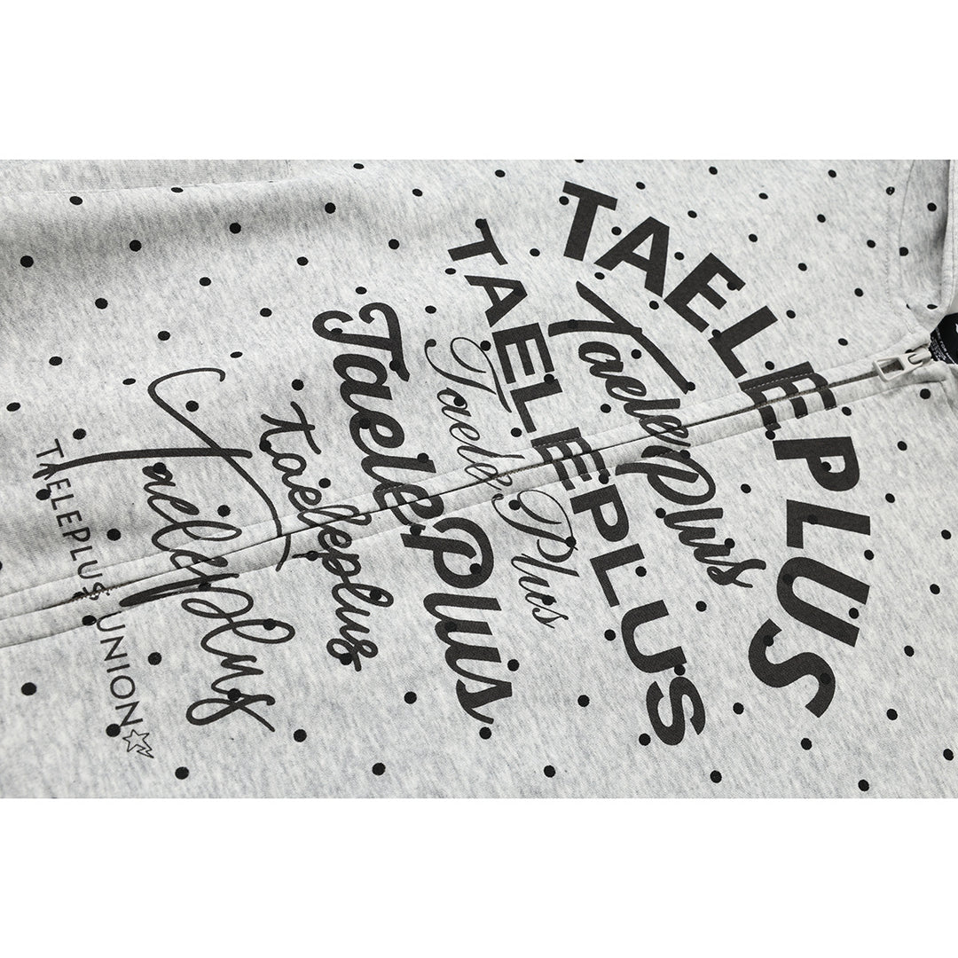 Damen Kapuzen-Sweatjacke mit durchgehendem Reißverschluss, Allover-Pünktchenmuster und mehrfacher Logogestaltung Nord Taschen