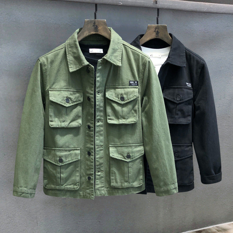 Herren Utility-Fieldjacke mit vier aufgesetzten Pattentaschen und klassischem Hemdkragen Nord Taschen