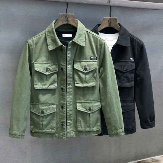 Herren Utility-Fieldjacke mit vier aufgesetzten Pattentaschen und klassischem Hemdkragen Nord Taschen