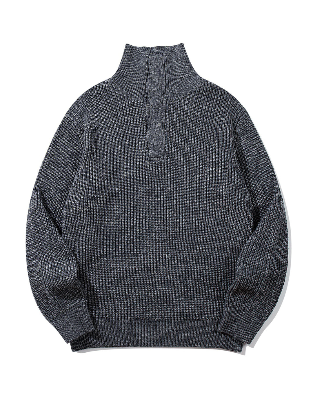 Unisex Grobgestrickter Rollkragenpullover mit halber Knopfleiste Nord Taschen