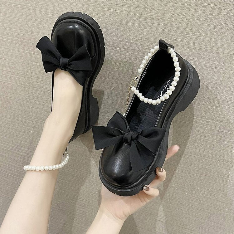 Damen Elegante Plateauschuhe mit dekorativem Schleifendetail