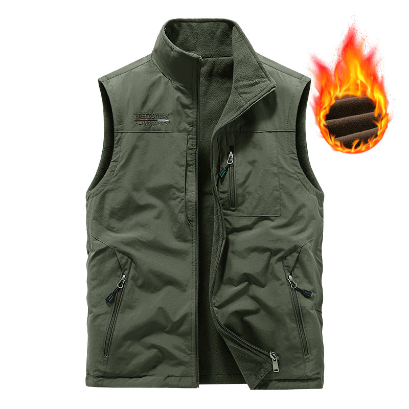 Herren Warme Fleece-Weste Nord Taschen