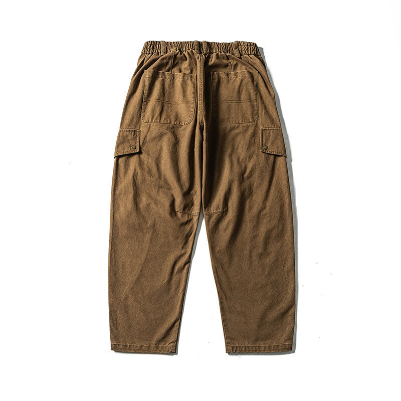 Herren Lässige Workwear-Cargohose mit Gummibund und aufgesetzten Klappentaschen Nord Taschen