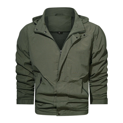 Herren Leichte Fieldjacke mit Kapuze, windabweisender Shell und Reißverschlusstaschen Nord Taschen