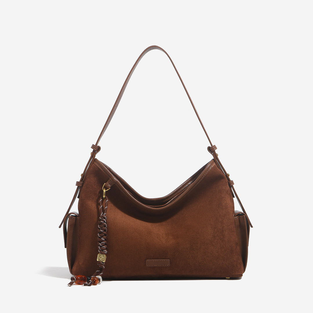 Damen Hobo-Tasche aus hochwertigem Wildleder mit elegantem Kettenanhänger Nord Taschen