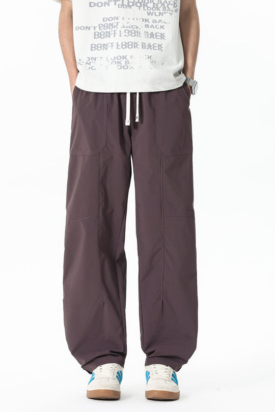 Herren Weit geschnittene Cargo-Hose mit Tunnelzugbund, aufgesetzten Taschen & Druckknopf-Saum Nord Taschen