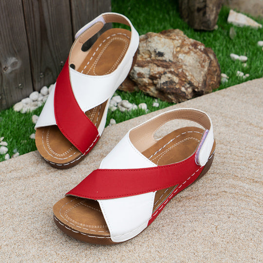 Damen Bequeme Sandalen mit geflochtenem Riemen und bequemem Fußbett