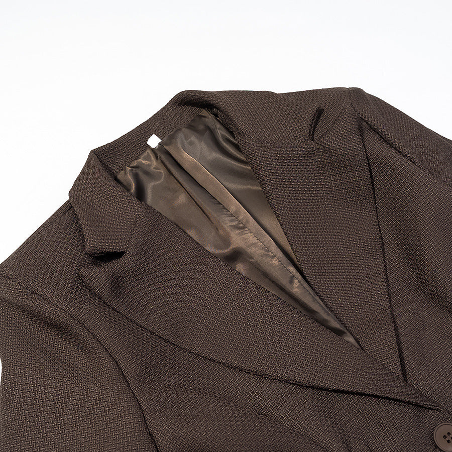 Damen Taillierter Blazer mit geraffter Taillenpartie und strukturierter Weboptik Nord Taschen