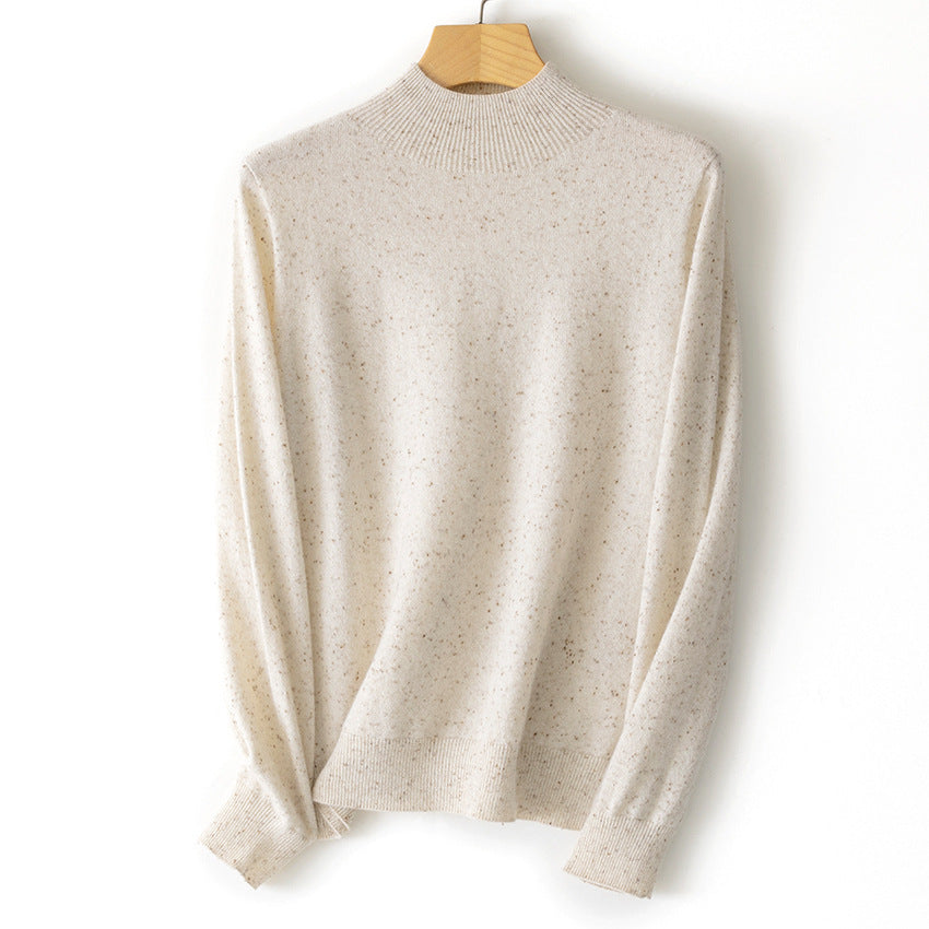 Damen Feiner Stehkragen-Pullover aus Kaschmir-Mix mit gerippten Abschlüssen Nord Taschen