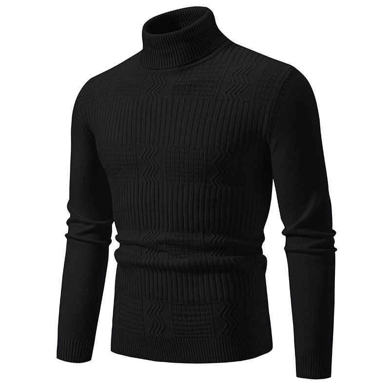Herren Rollkragenpullover mit Strukturstrick und körpernaher Silhouette Nord Taschen