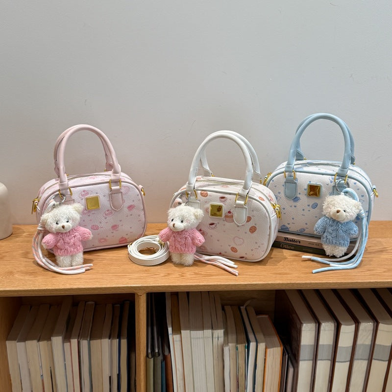 Damen Handtasche mit verspieltem Cupcake-Muster und abnehmbarem Schulterriemen Nord Taschen