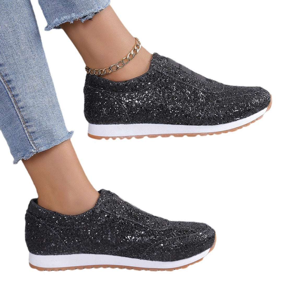 Damen Glitzernde Slip-On Sneakers mit komfortabler Sohle - Arvani