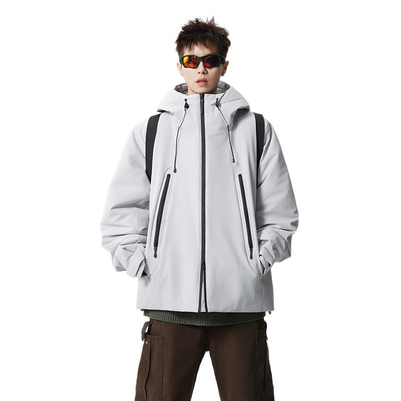 Herren wattierte, wasserabweisende Tech-Outdoorjacke mit Kapuze Nord Taschen