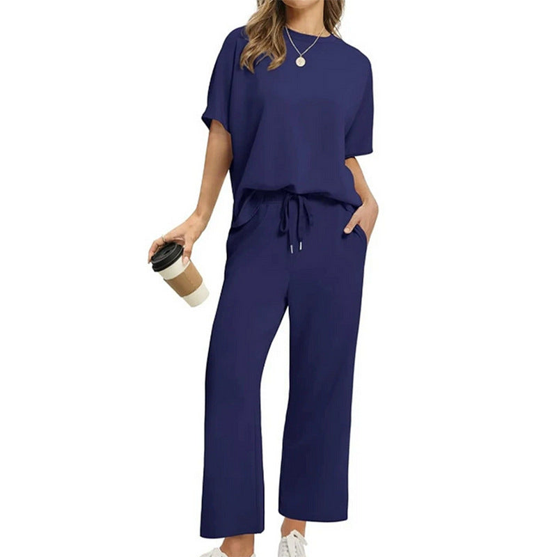 Damen Bequemes Freizeitanzug-Set mit lockerem Schnitt und stilvollen Taschen