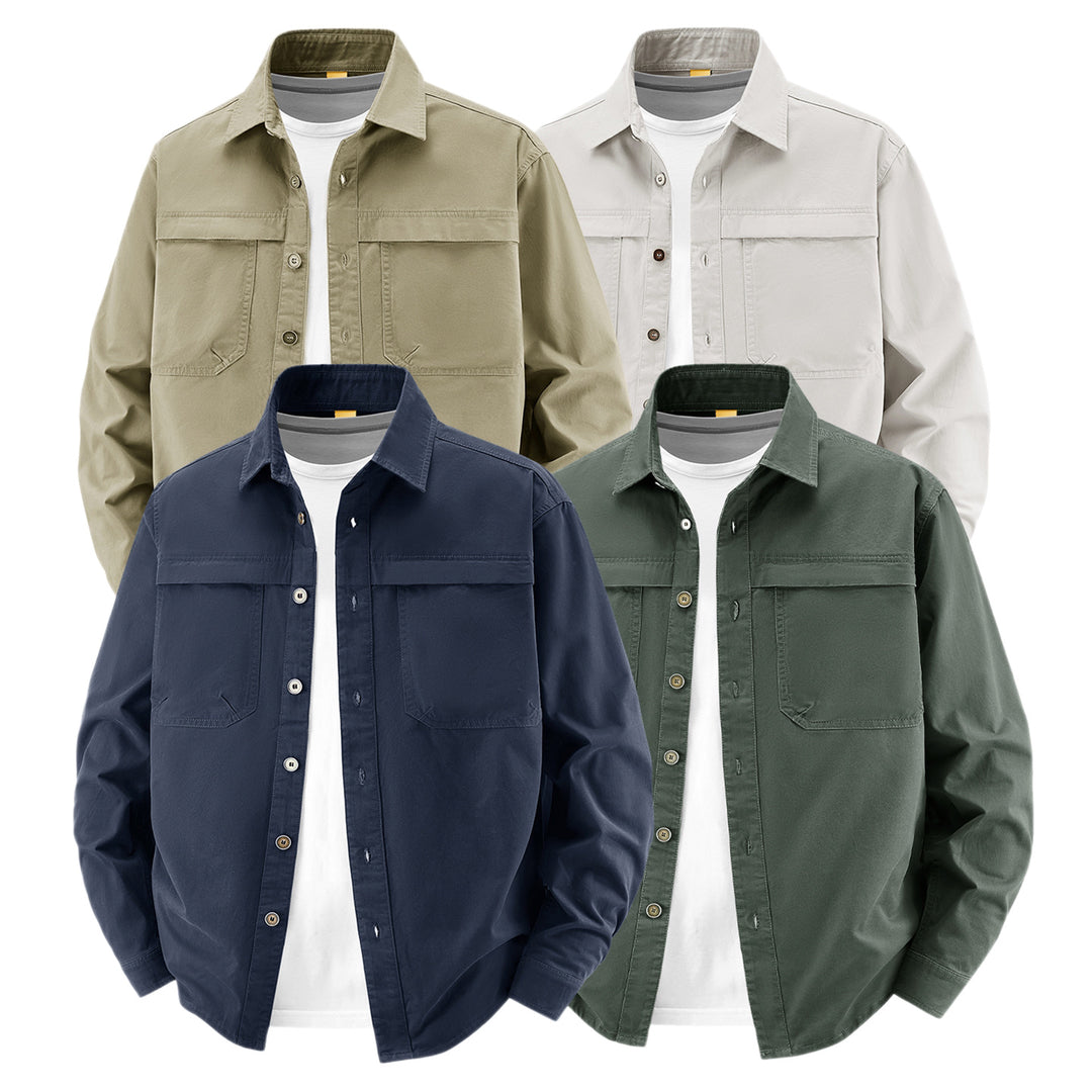 Herren Overshirt aus Baumwoll‑Twill mit zwei Brustklappen und relaxed Fit Nord Taschen