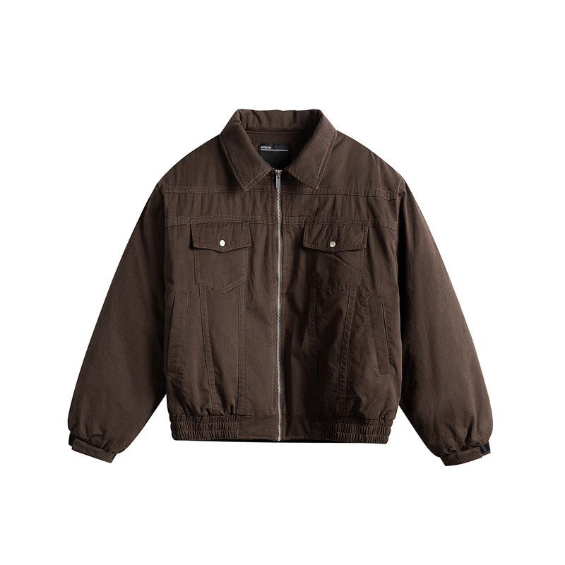 Herren Kurzboxy-Blouson mit Hemdkragen, Utility-Brusttaschen und elastischem Saum Nord Taschen