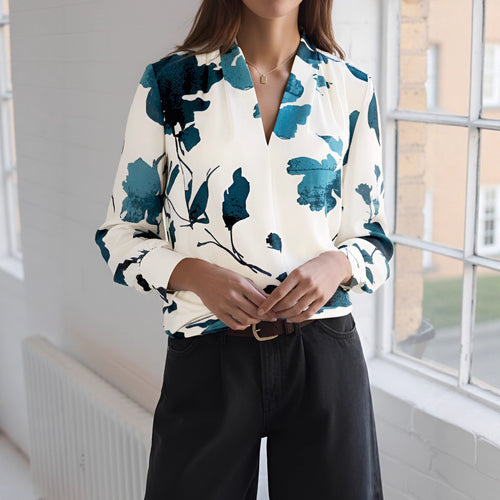Damen Elegante Bluse mit floralem Muster Nord Taschen