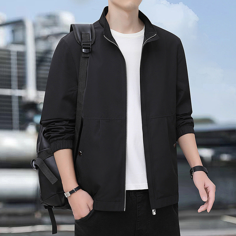 Herren Leichte Urban-Windjacke mit Stehkragen, Reißverschluss und elastischen Bündchen Nord Taschen