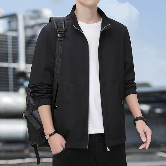 Herren Leichte Urban-Windjacke mit Stehkragen, Reißverschluss und elastischen Bündchen Nord Taschen
