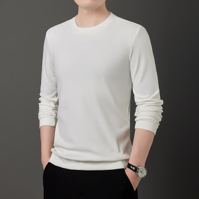 Herren Feiner Rundhals-Pullover aus leichtem Stretch-Strick mit schmaler Silhouette Nord Taschen