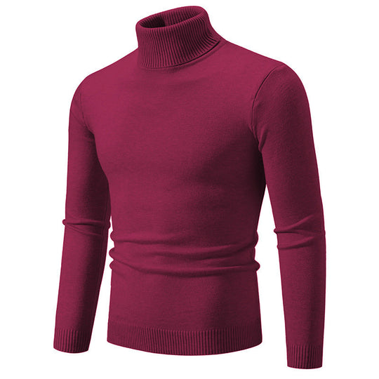 Herren eleganter Rollkragenpullover aus feiner Baumwolle