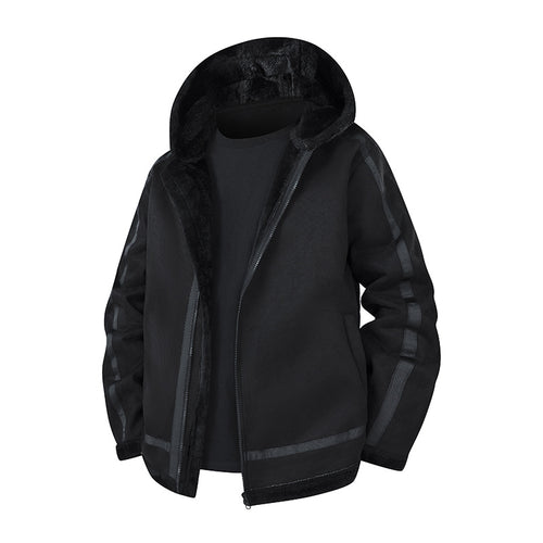 Herren Gefütterte Kapuzenjacke mit Teddyfutter und windabweisender Außenhülle Nord Taschen