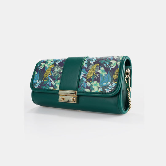 Damen modische Clutch mit floralem Design und goldenen Akzenten Nord Taschen