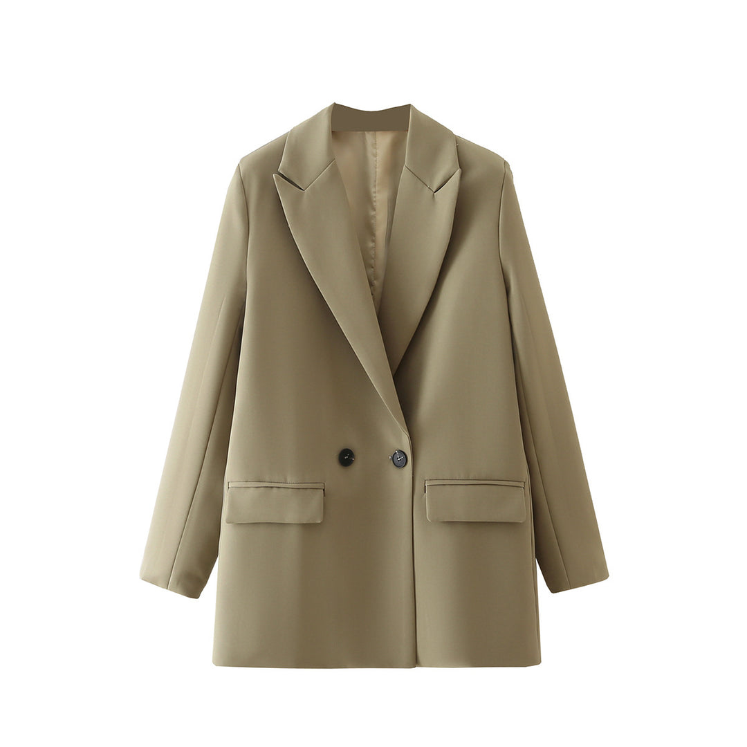 Damen Langer Oversize-Blazer mit markantem Revers, Pattentaschen und leichter Schulterpolsterung Nord Taschen