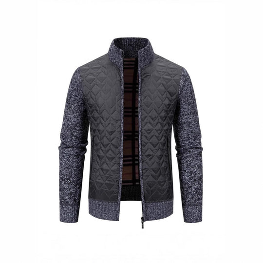 Herren Steppjacke mit hohem Kragen und eleganter Strickästhetik Nord Taschen