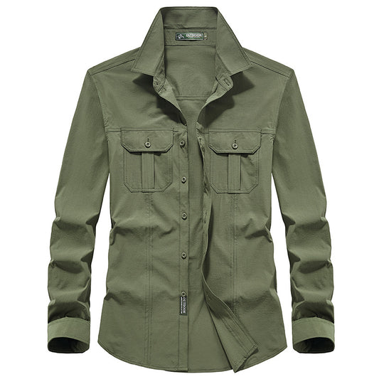 Herren Outdoor-Hemd mit Brustklappen, Ripstop-Gewebe und Regular-Fit Nord Taschen