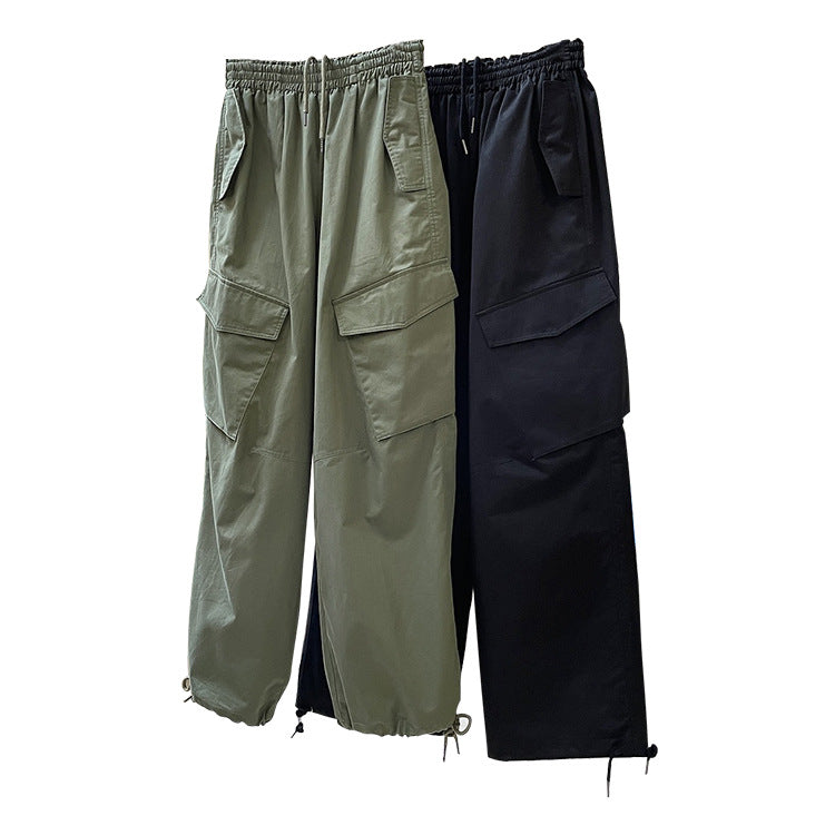 Damen Weite Cargo-Baggy-Hose mit Tunnelzug am Saum und großen aufgesetzten Taschen Nord Taschen