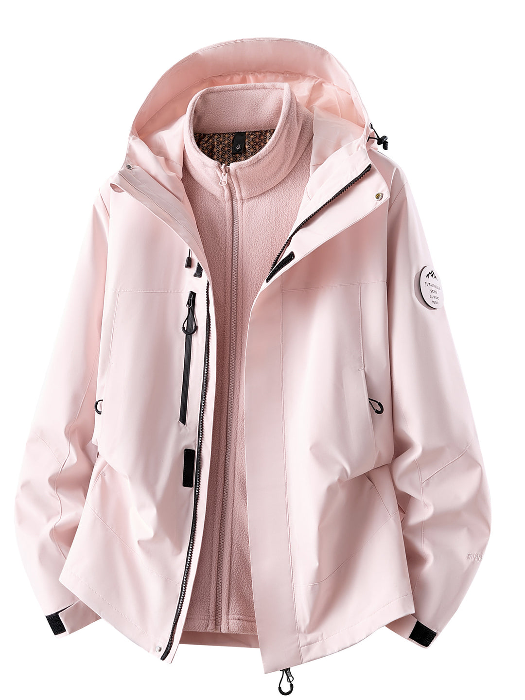 Herren wasserdichte Outdoorjacke mit abnehmbarer Fleece-Innenjacke Nord Taschen