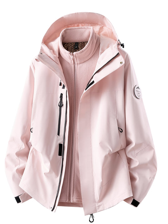 Herren wasserdichte Outdoorjacke mit abnehmbarer Fleece-Innenjacke Nord Taschen