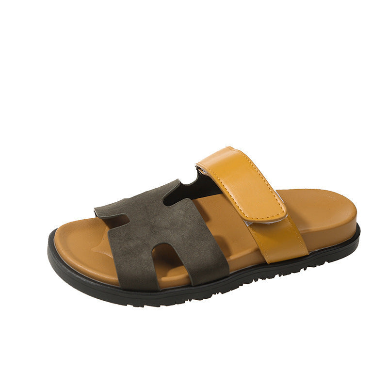 Damen komfortable Veloursleder-Sandalen mit verstellbarem Klettverschluss und rutschfester Sohle Nord Taschen