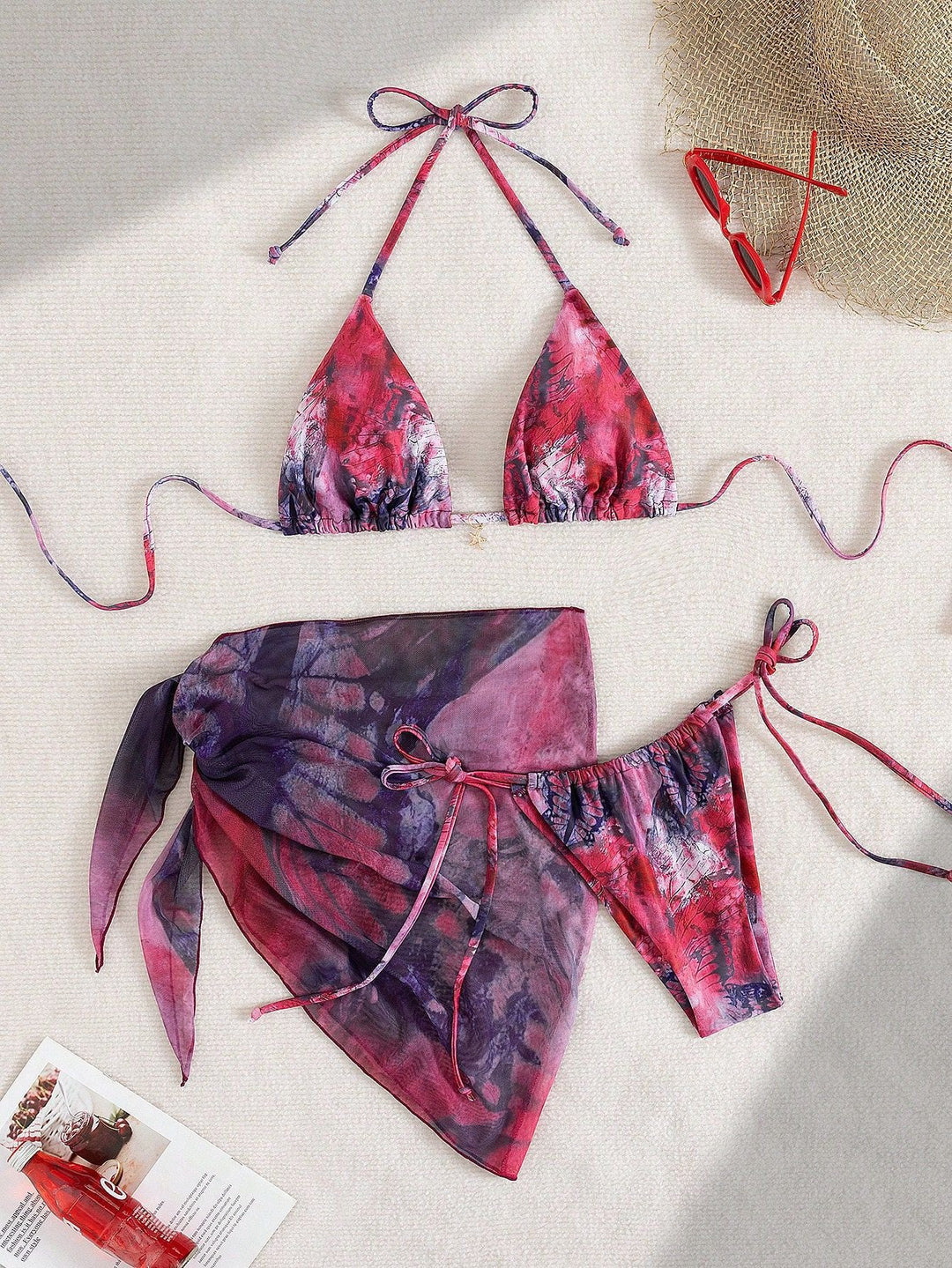Damen Triangel-Bikini mit floralem Design