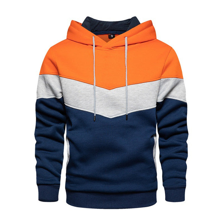 Herren Kapuzenpullover mit kontrastierenden Farbblöcken und weichem Innenfutter