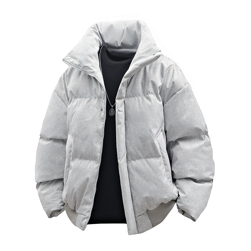 Herren Kurze wattierte Steppjacke mit hohem Stehkragen und matter Strukturoptik Nord Taschen
