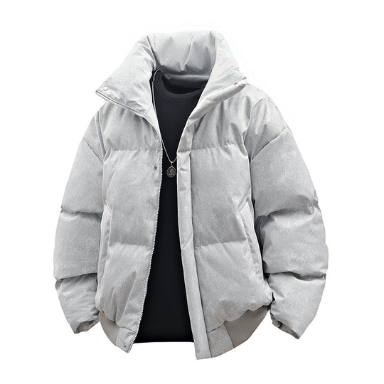 Herren Kurze wattierte Steppjacke mit hohem Stehkragen und matter Strukturoptik Nord Taschen
